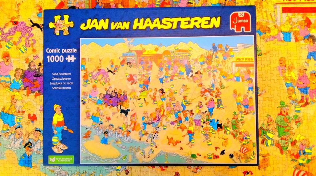 Jan van Haasteren, Zandsculpturen, 1000 stukjes, e.v.a., Ophalen of Verzenden, 500 t/m 1500 stukjes, Zo goed als nieuw, Legpuzzel
