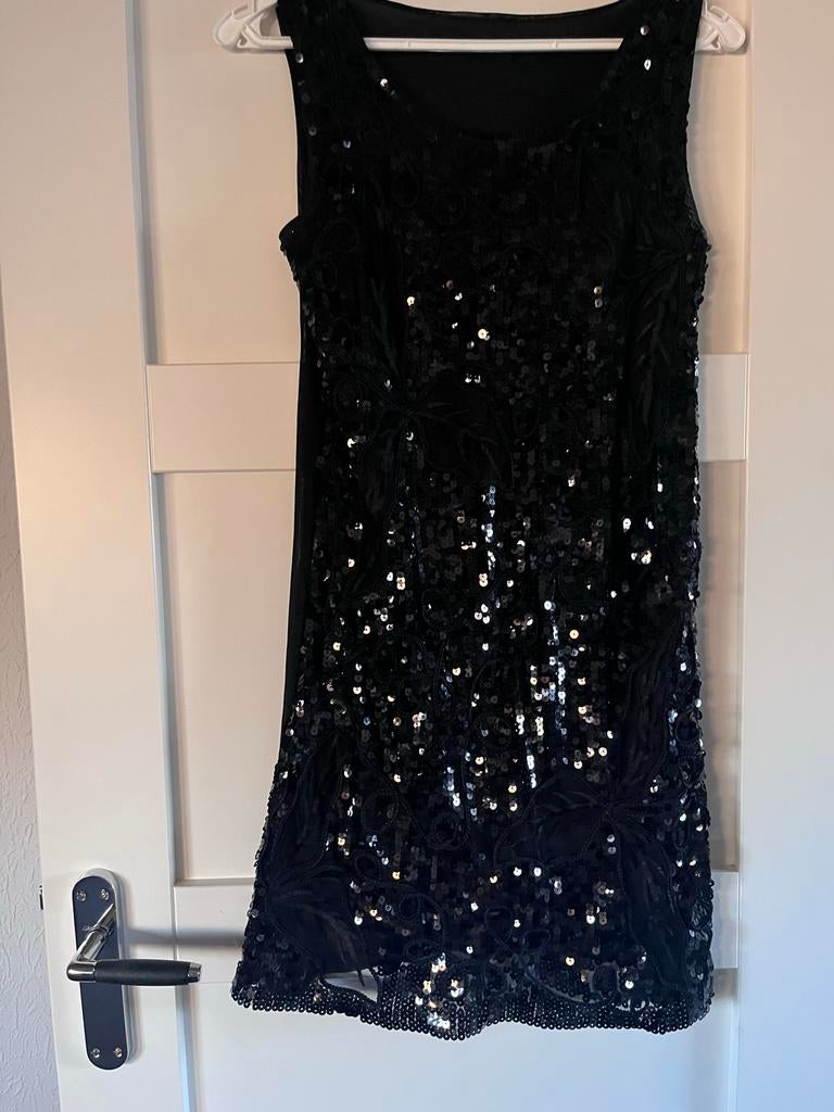 Charleston jurkje pailletten S/M, Carnaval, Ophalen of Verzenden, Zo goed als nieuw, Kleding