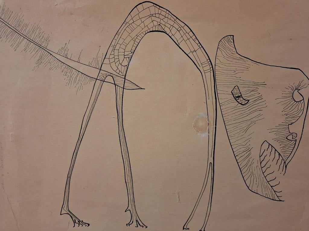 Cobra Tekening - Gesigneerd Brands, Antiek en Kunst, Kunst | Litho's en Zeefdrukken, Ophalen of Verzenden