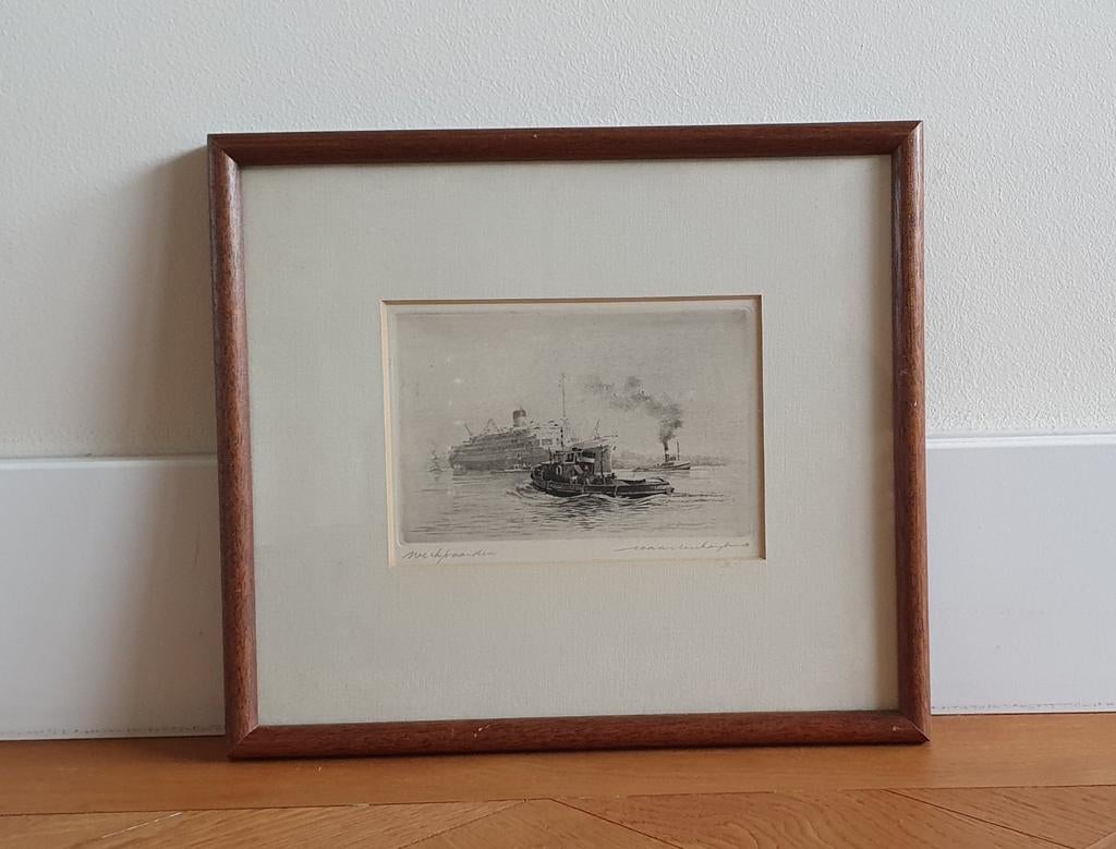 Gesigneerde ets Maarten Langbroek 1918-1985, Antiek en Kunst, Kunst | Etsen en Gravures, Ophalen