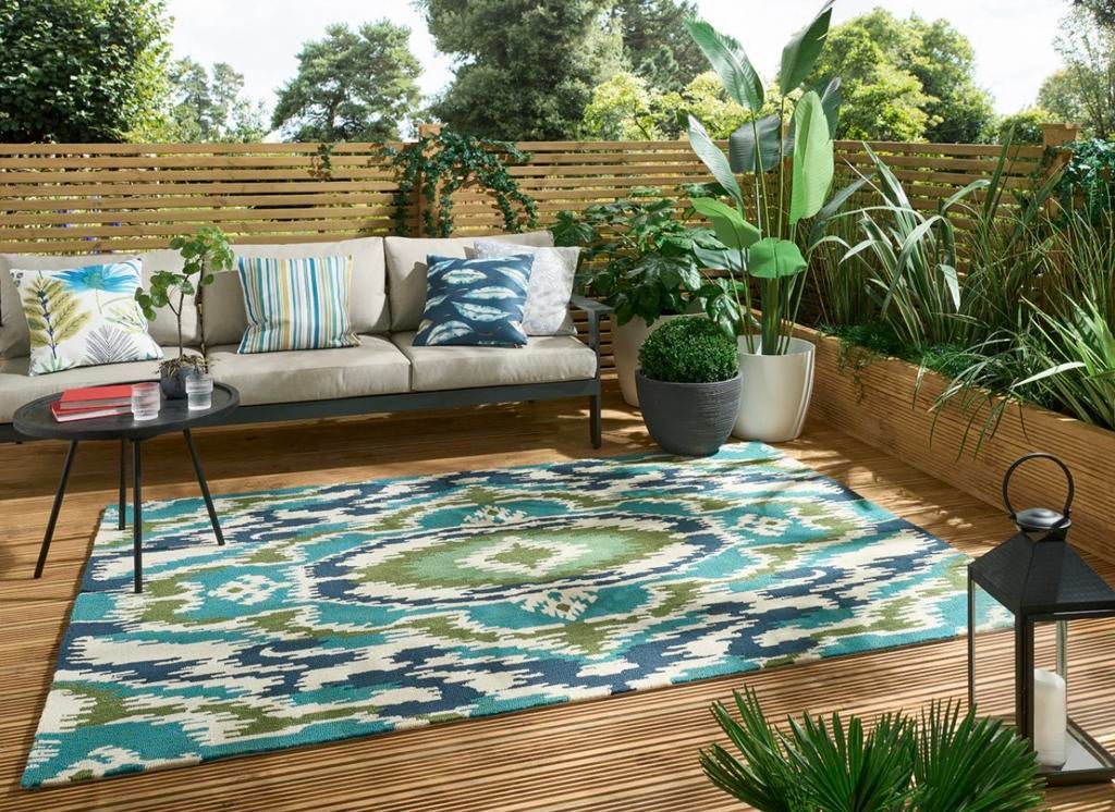 Brink en Campman Harlequin in- outdoor tapijt Emerald palm, Ophalen, Nieuw, Rechthoekig, 200 cm of meer