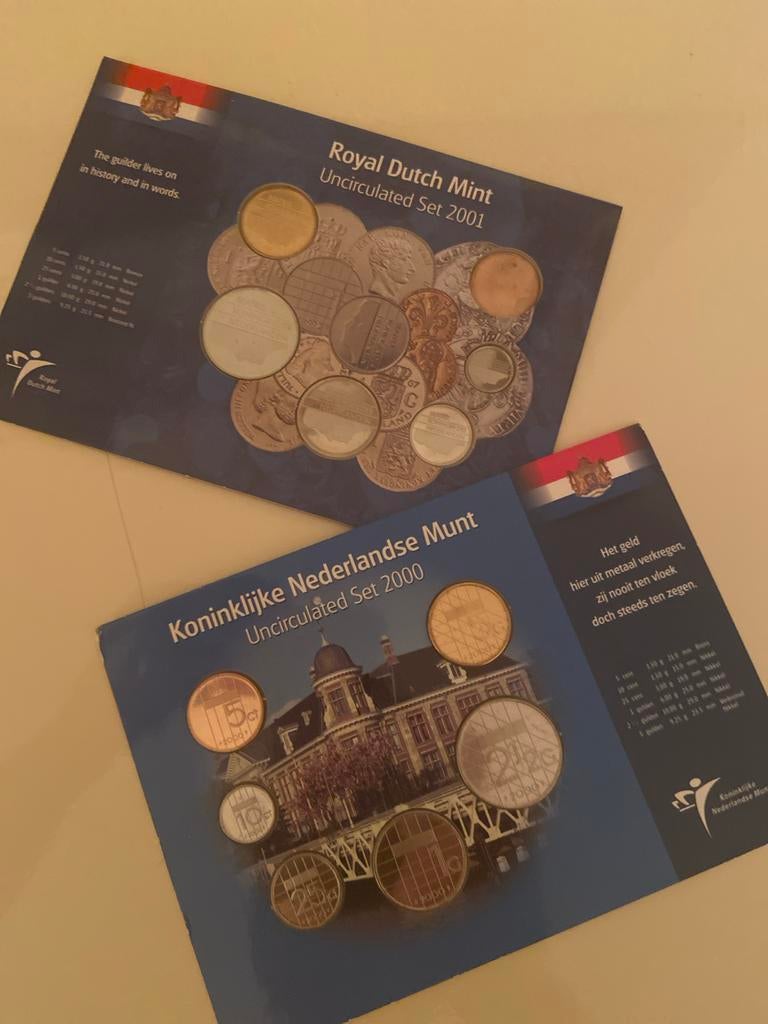 Koninklijke Nederlandse Munt UNC Set 2000 & 2001, Ophalen of Verzenden, Koningin Beatrix, Euro's, Setje