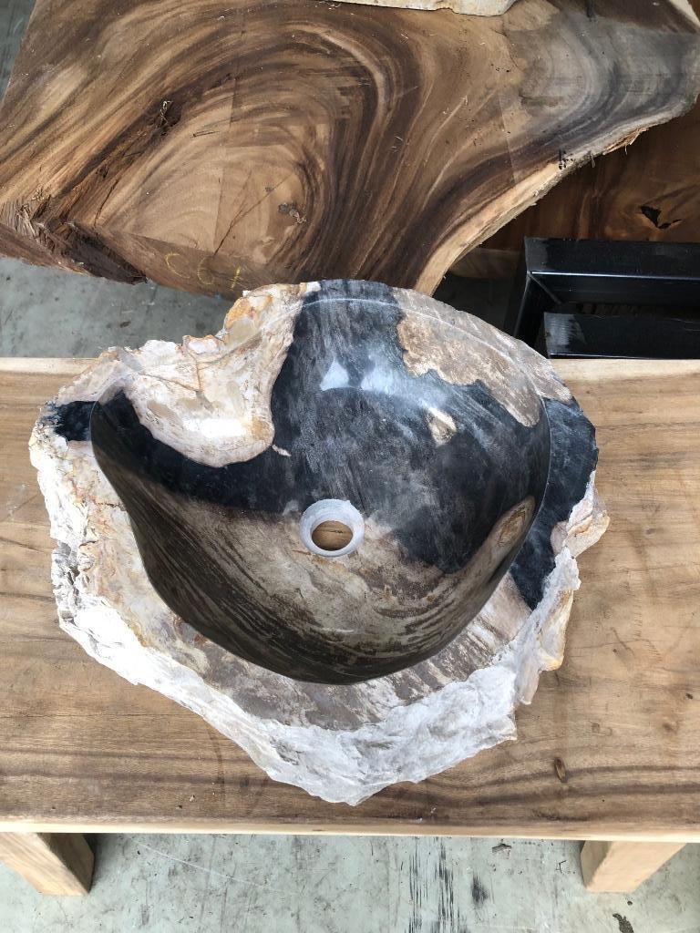Waskom versteend hout wasbak fontein riverstone onyx marmer, Minder dan 50 cm, Nieuw, Ophalen of Verzenden, Minder dan 100 cm