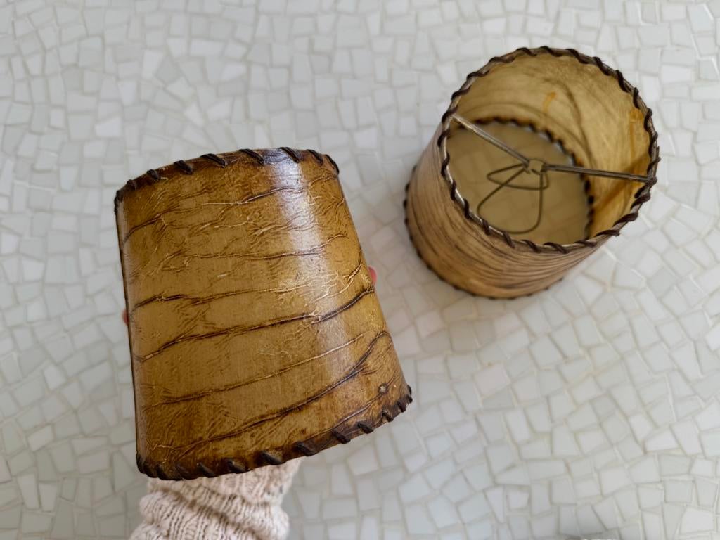 2 stuks varkensblaas lampenkapjes, Ophalen of Verzenden, Zo goed als nieuw, Zilver, Dame
