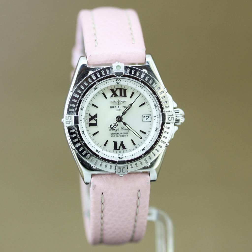 Breitling Lady Wings Staal Pink A67350, Sieraden, Tassen en Uiterlijk, Horloges | Dames, Overige merken, Staal, Polshorloge, Ophalen of Verzenden