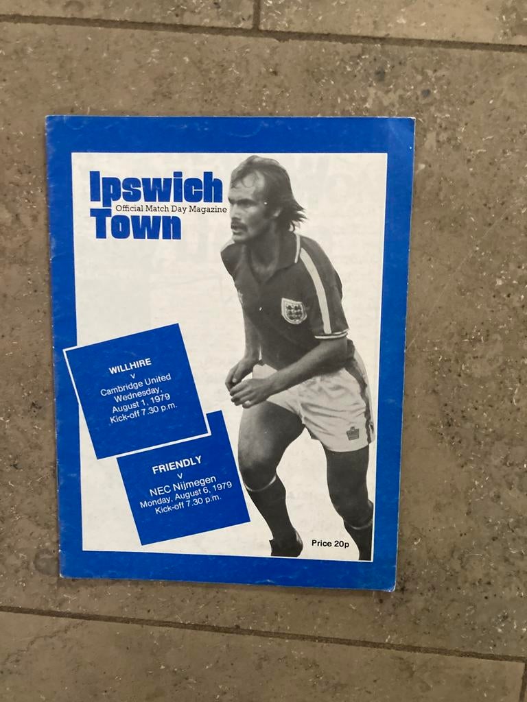 PROGRAMMABOEKJE IPSWICH TOWN-NEC 1979, Ophalen of Verzenden, Zo goed als nieuw, Overige binnenlandse clubs, Overige typen