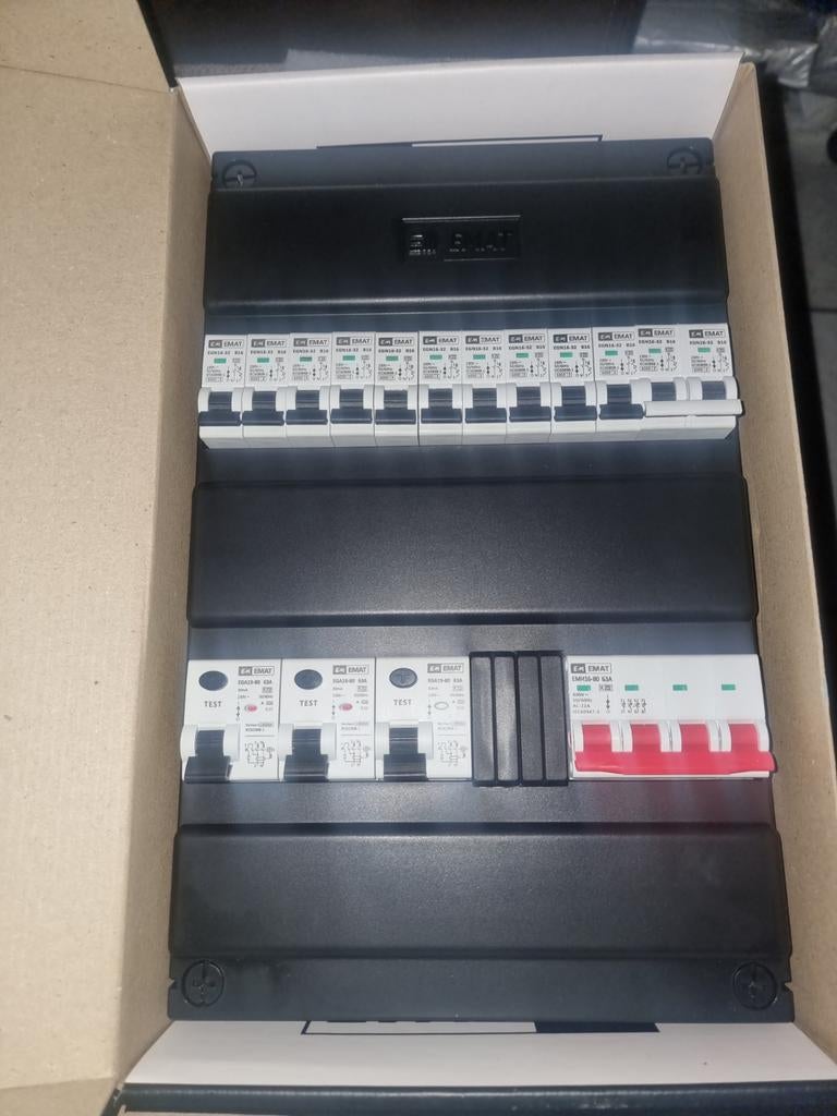 EMAT Groepenkast 3-fase 10 groepen + kookgroep * NIEUW *, Doe-het-zelf en Verbouw, Elektra en Kabels, Ophalen of Verzenden, Nieuw