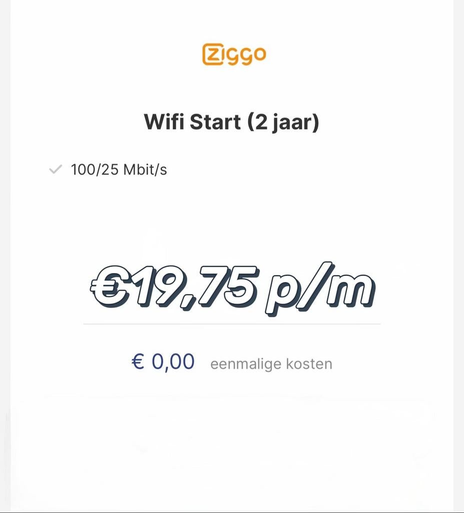Ziggo Internet Abonnement - 50% Korting!, Ophalen of Verzenden, Nieuw, Overige typen