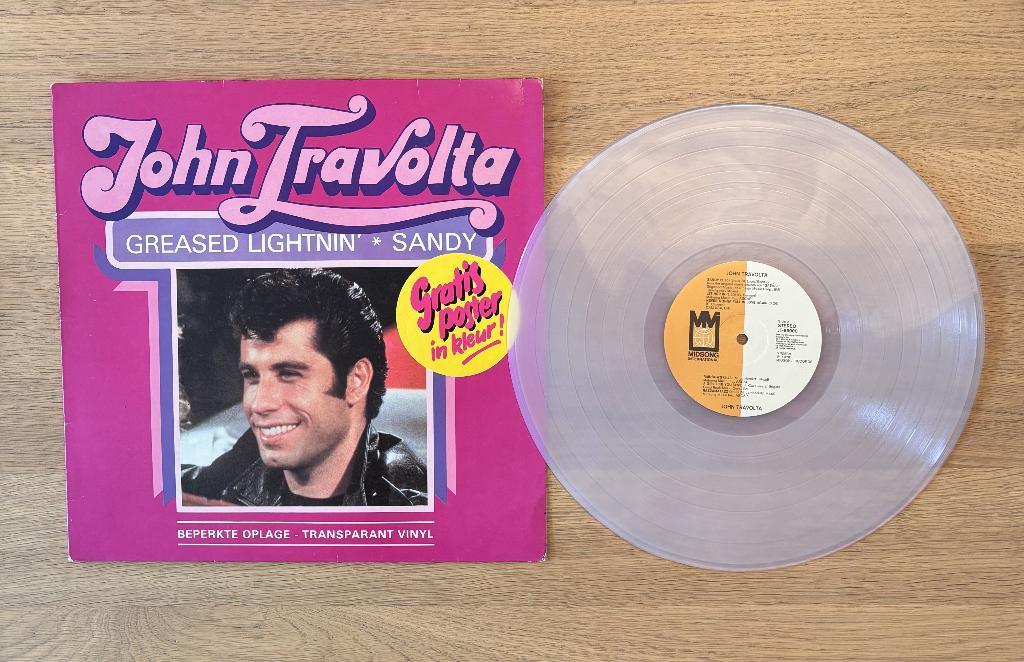 John Travolta – Greased Lightin' - transparant vinyl, Ophalen of Verzenden, Gebruikt, 12 inch