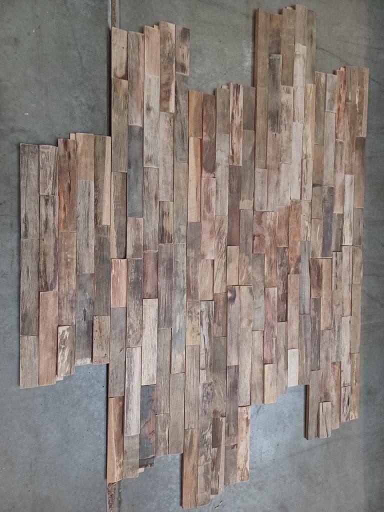 Teak wall wandbekleding  wandstrips sloophout, Ophalen of Verzenden, Nieuw, Plank