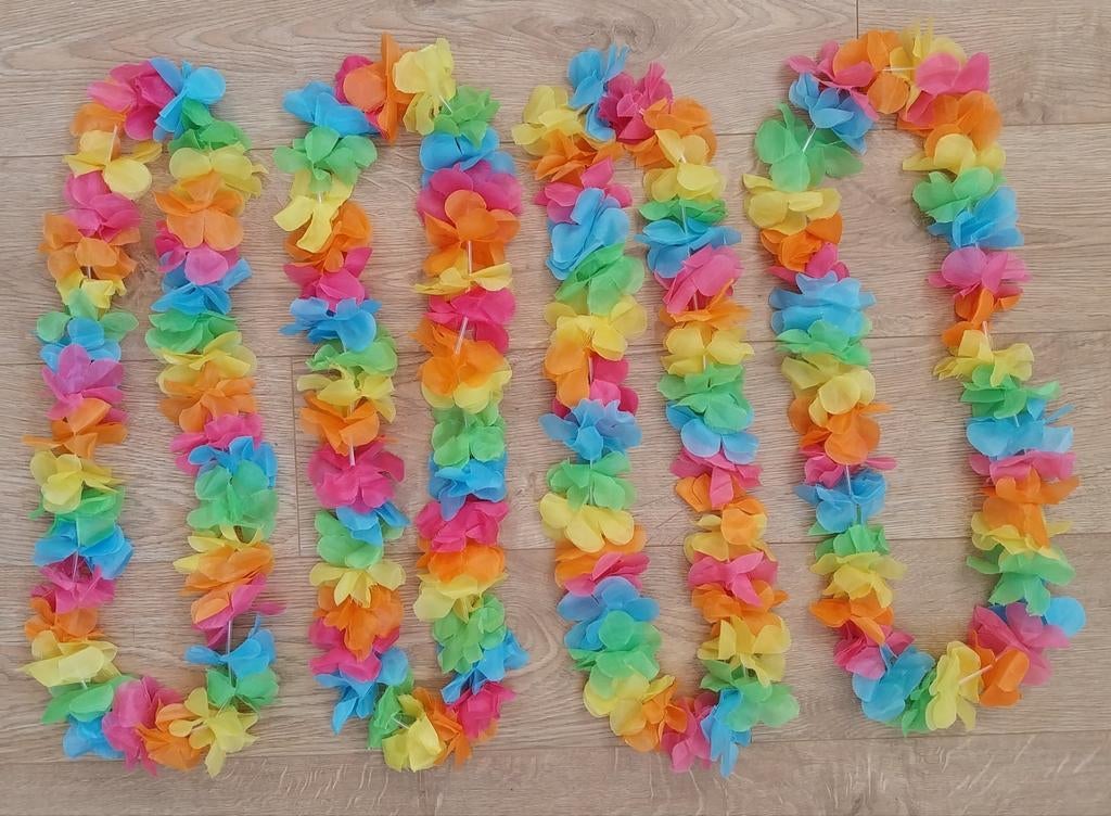 Carnaval,  hawaii kettingen,  4 voor 75 cent, Ophalen of Verzenden, Gedragen, Carnaval