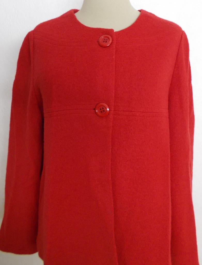 Mooi rood wollen vest van Public! L, Ophalen of Verzenden, Zo goed als nieuw, Maat 42/44 (L), Rood