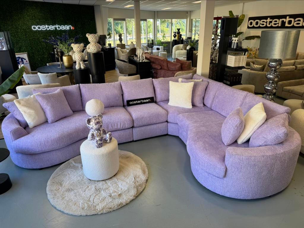 Luxe Velvet Teddy Loungebank Jacco 340x260cm NIEUW - Uniek, Info@oosterbaanwonen.nl, Venus 31 8448CE Heerenveen, Hoekbank, Ophalen of Verzenden