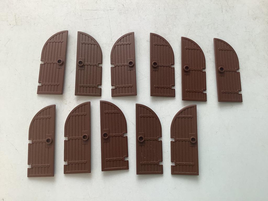 Lego kasteel deur poort 1x3x6 gebogen bovenzijde klein bruin, Ophalen of Verzenden, Gebruikt, Losse stenen, Lego