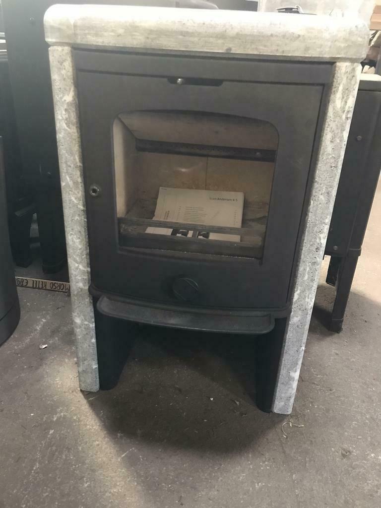 !!! Demo model Scan Anderson 4-5 met speksteenkachel !!!!, Ophalen, Zo goed als nieuw, Hout, Vrijstaand
