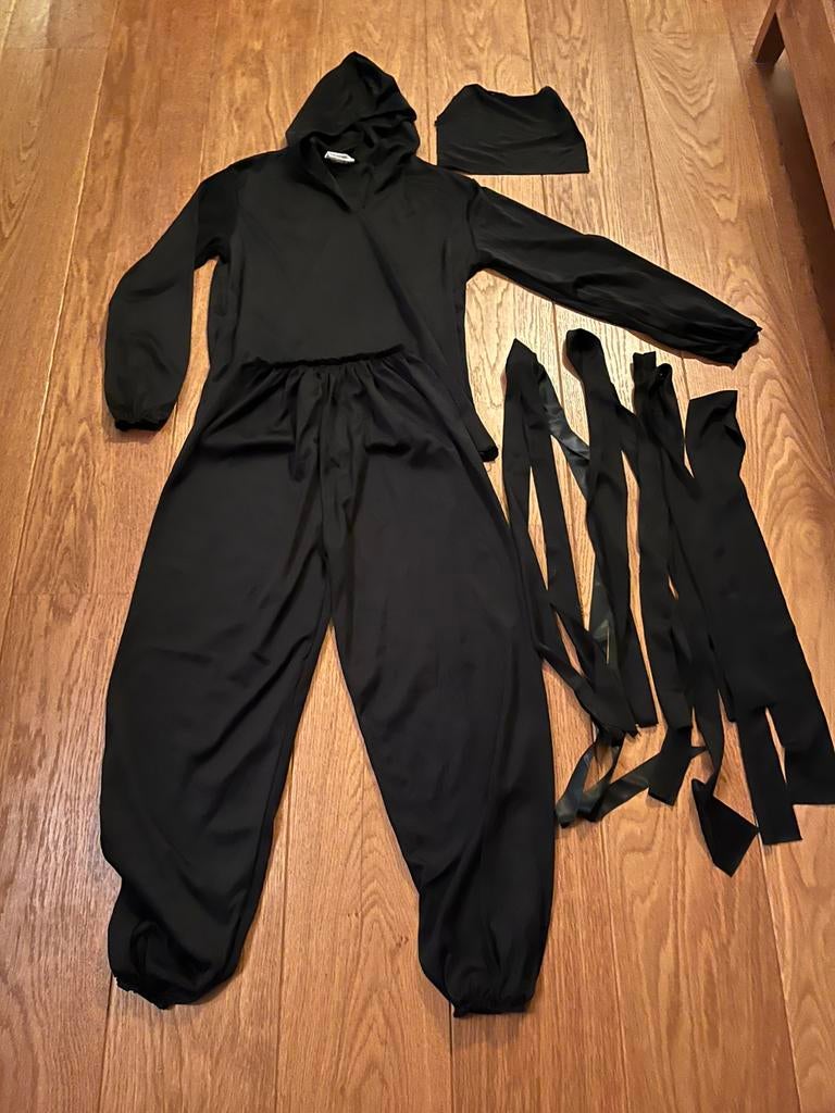 Ninja pak voor de carnaval maat 158, Ophalen of Verzenden, Zo goed als nieuw, 158 t/m 164, Jongen of Meisje