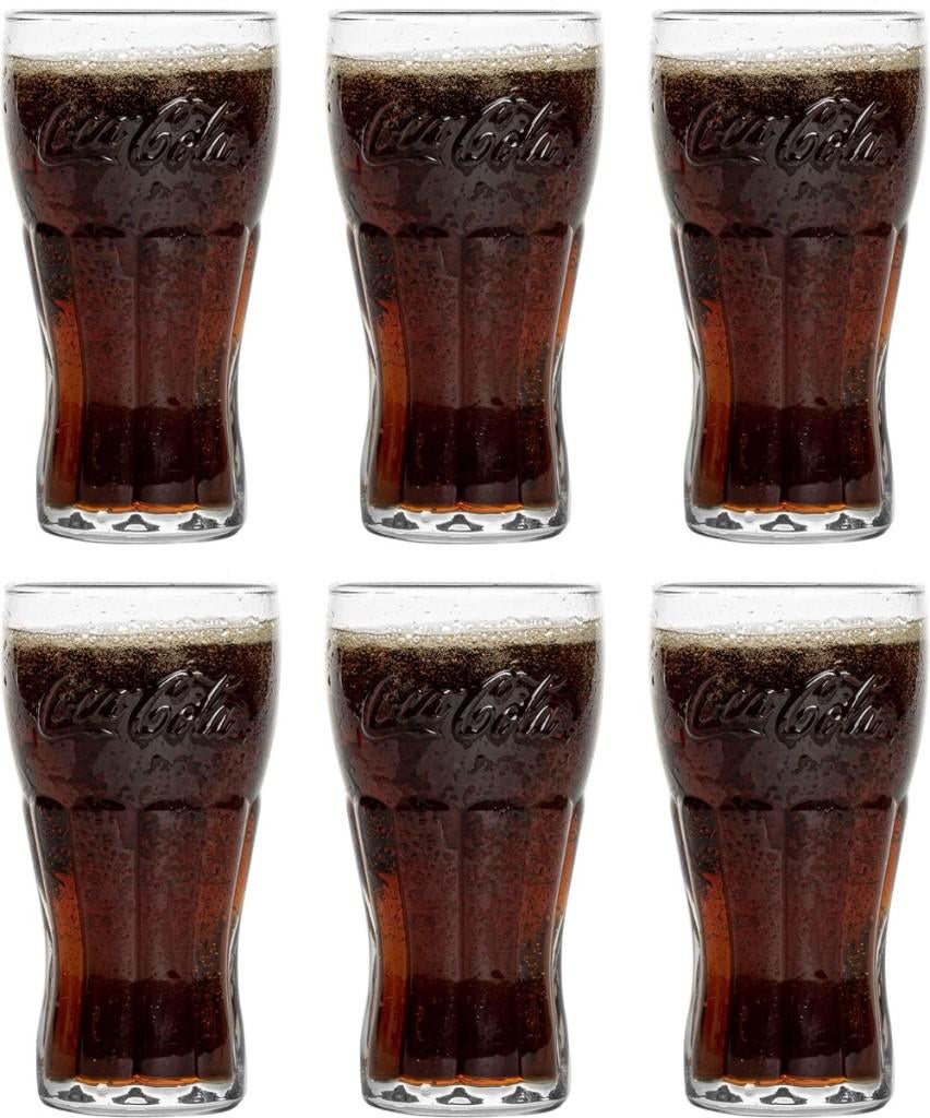 Coca-Cola glazen set van 6 originele cola glazen 200 ML, Verzamelen, Verzenden, Nieuw, Frisdrankglas