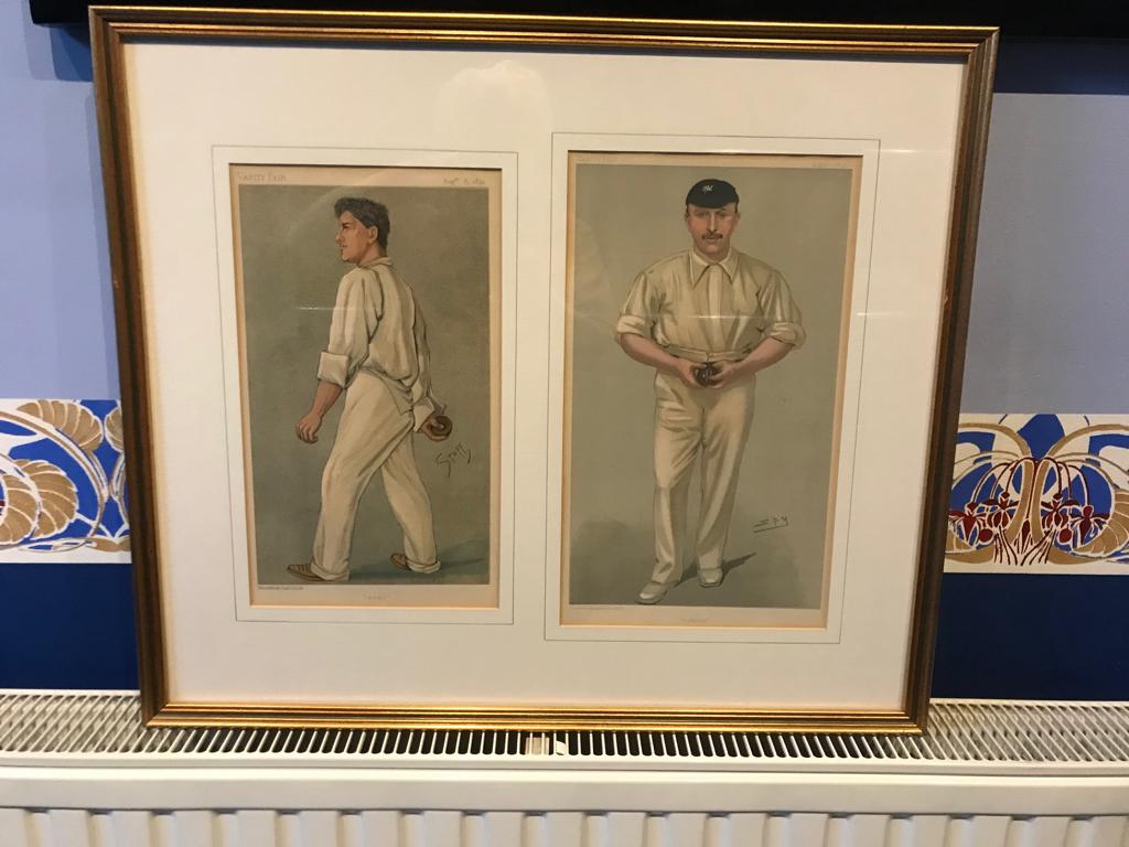 2 originele antieke vanity fair cricket prenten 19e eeuw., Antiek en Kunst, Ophalen of Verzenden