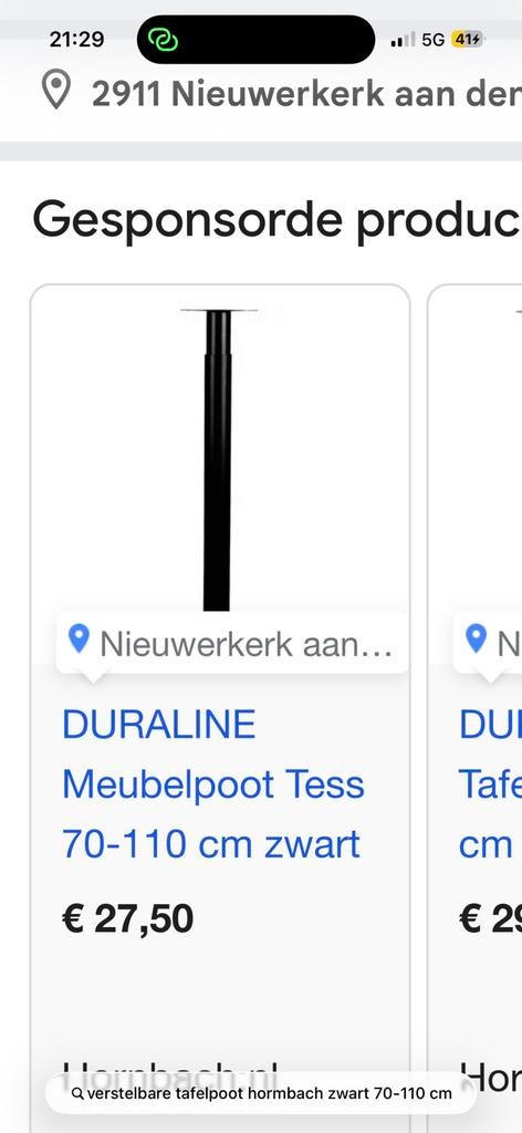 DURALINE verstelbare  tafelpoot zwart 12 stuks, Huis en Inrichting, Tafelonderdelen, Tafelpoot, ZGAN  en zeer stevig en betrouwbaar , beste in zn soort !