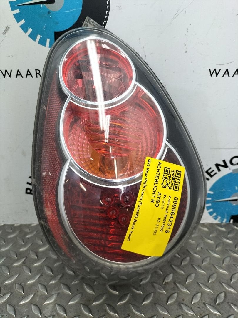 TOYOTA AYGO B1 1.0-12V Aspir. Red  ACHTERLICHT R 2010, Ophalen of Verzenden, Gebruikt, ARN erkend