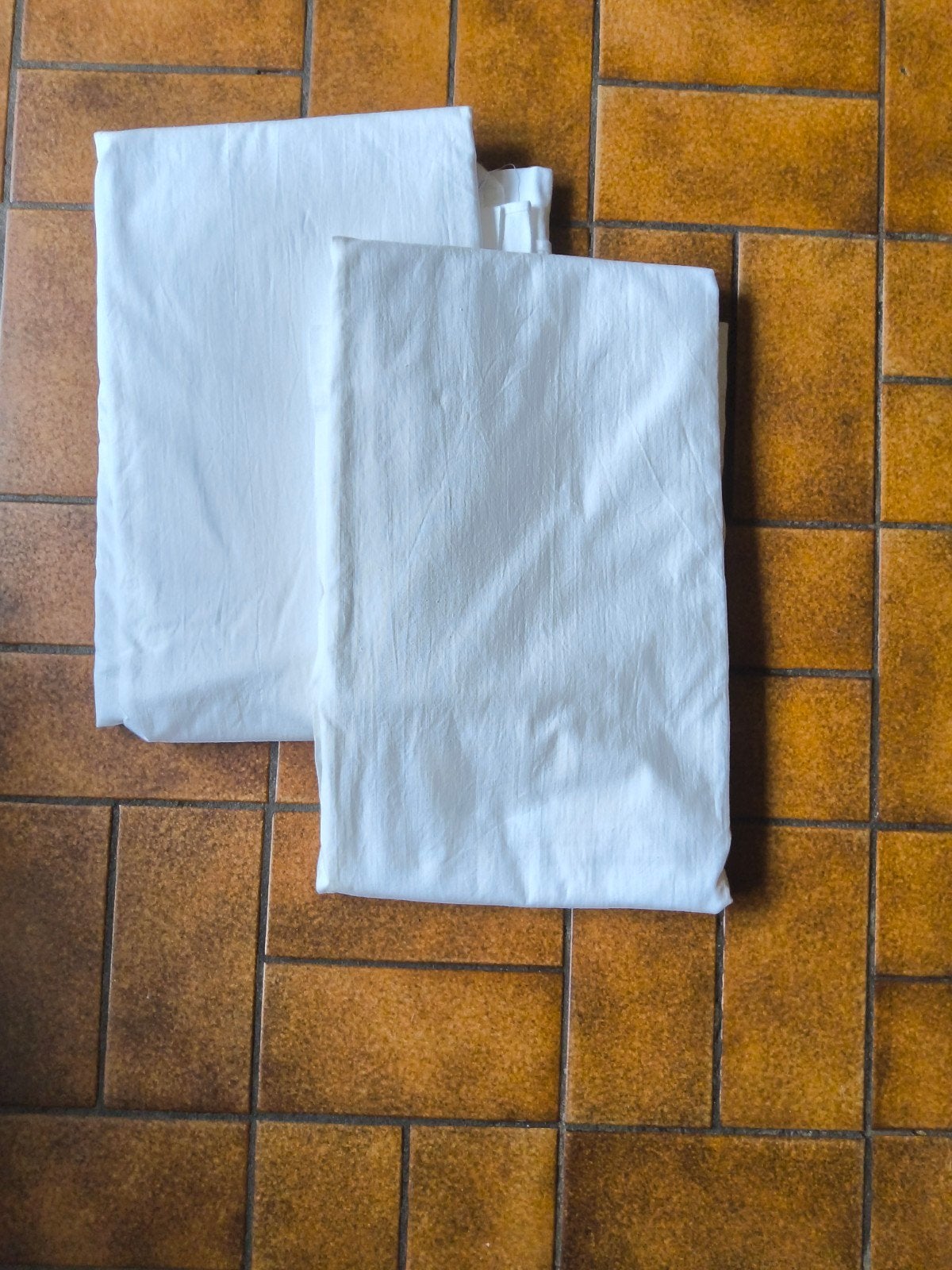2  witte linnen lakens te koop., Gebruikt, Eenpersoons, Wit, Linnen