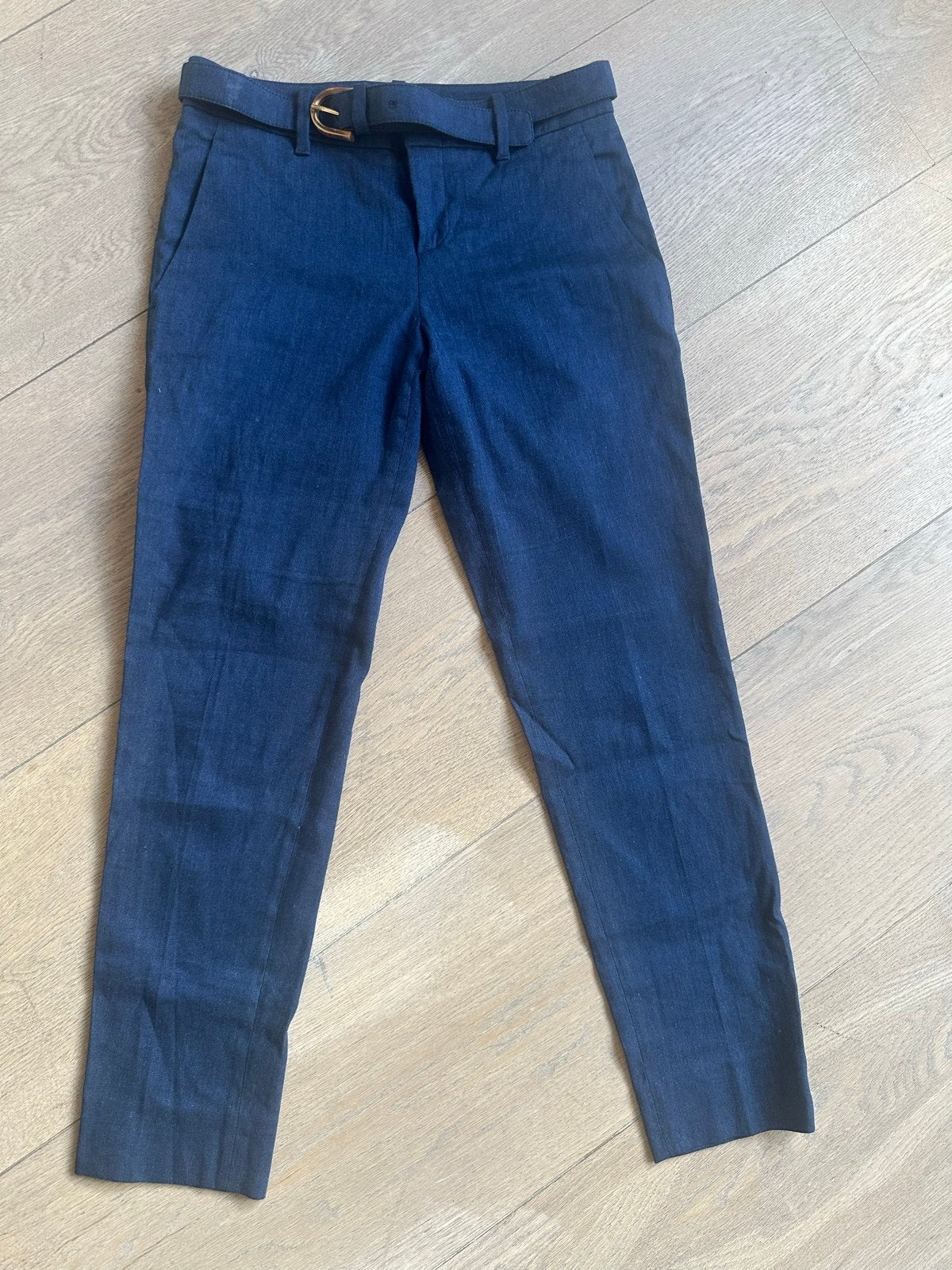 Gucci Linnen Katoen Pantalon met Bamboe Gesp - Maat 36, Kleding | Dames, Ophalen of Verzenden, Zo goed als nieuw, Maat 36 (S)