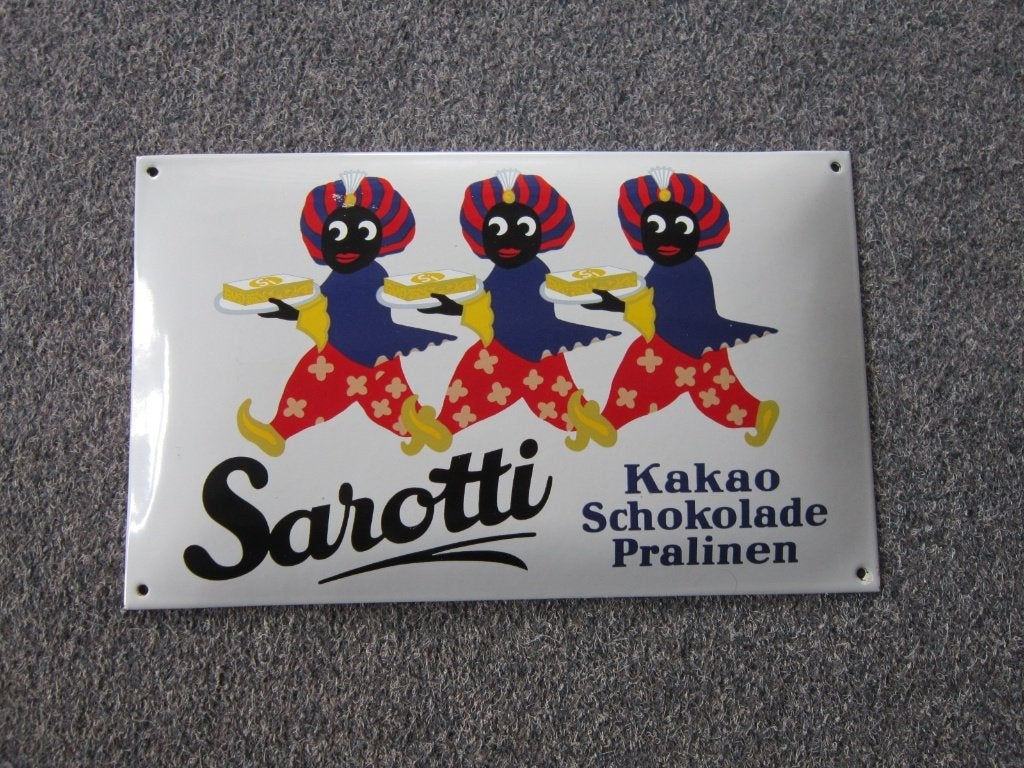 SAROTTI EMAILLE RECLAMEBORD, Ophalen, Zo goed als nieuw, Reclamebord