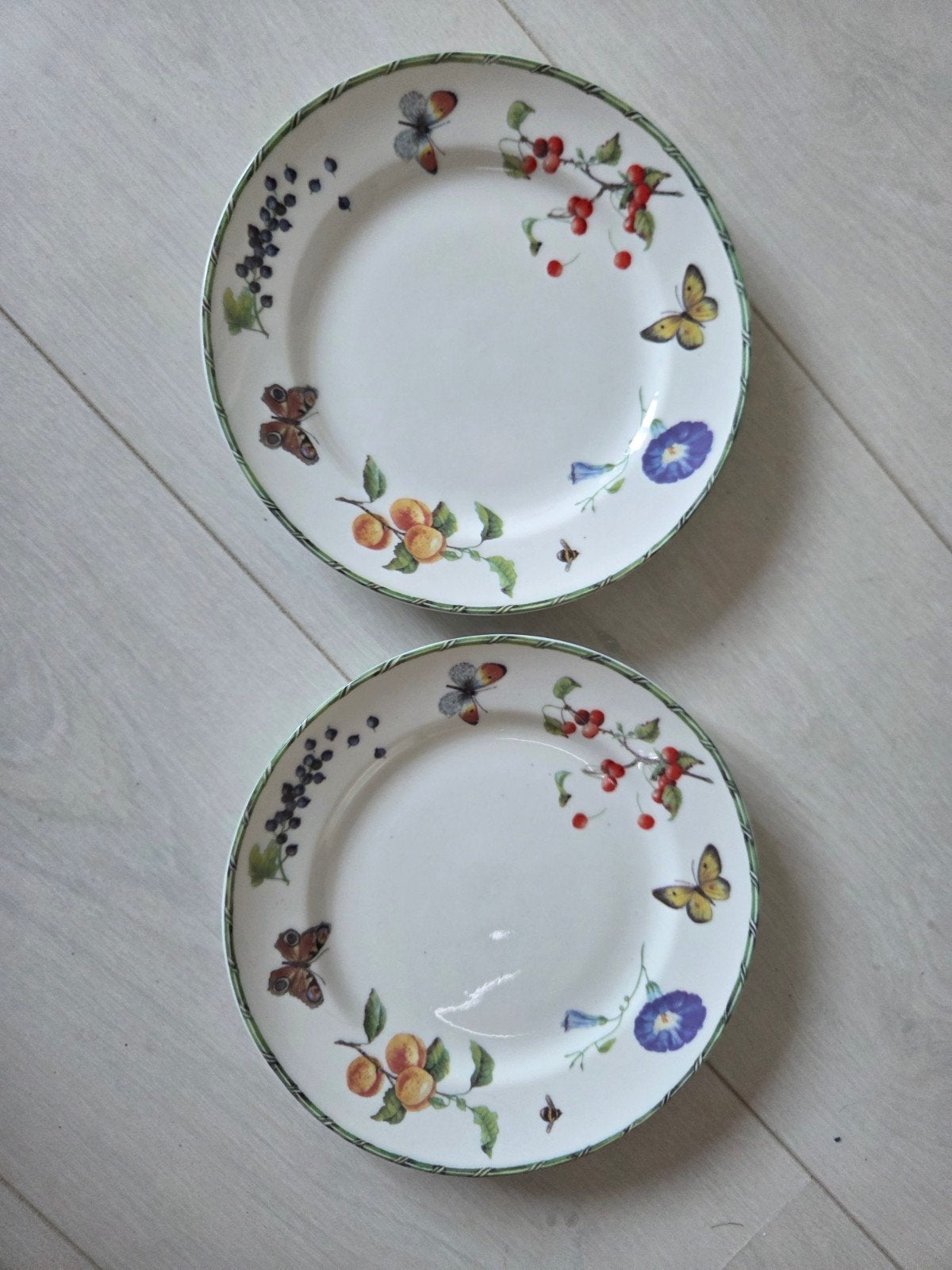 JBS Janneke Brinkman Fruit & Flowers gebaksbordjes, Gebruikt, Overige merken, Keramiek, Landelijk/Boerenbont