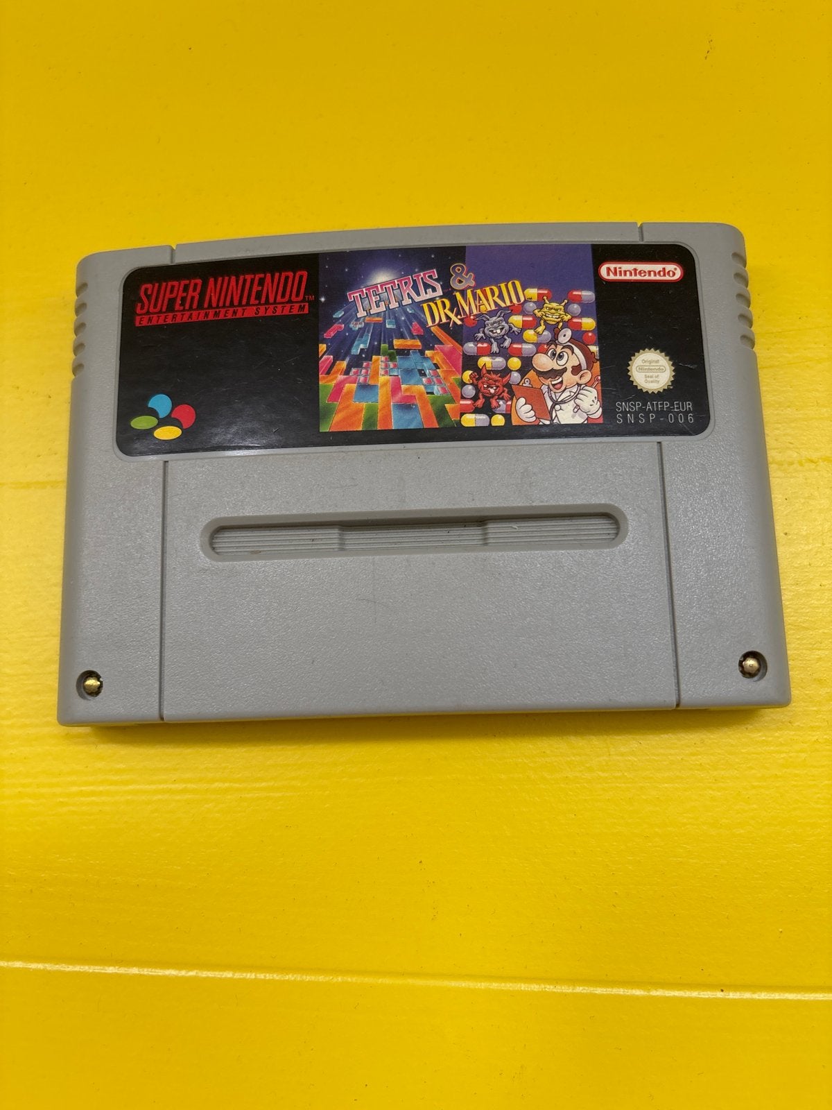 Tetris & Dr. Mario - Super Nintendo (SNES) Game Cartridge, Spelcomputers en Games, Games | Nintendo Super NES, Puzzel en Educatief