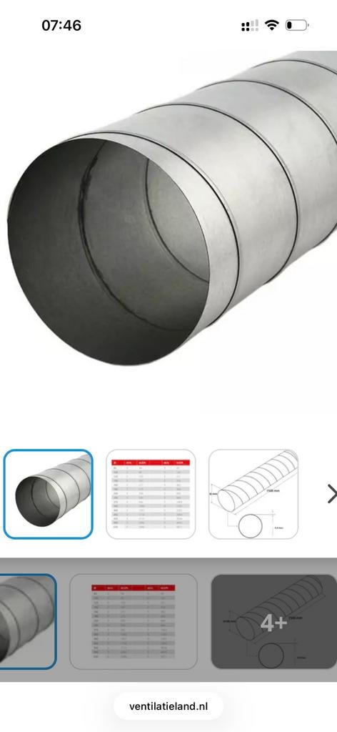 Spirobuis 160 mm 2x3 m lengte, Ophalen, Nieuw