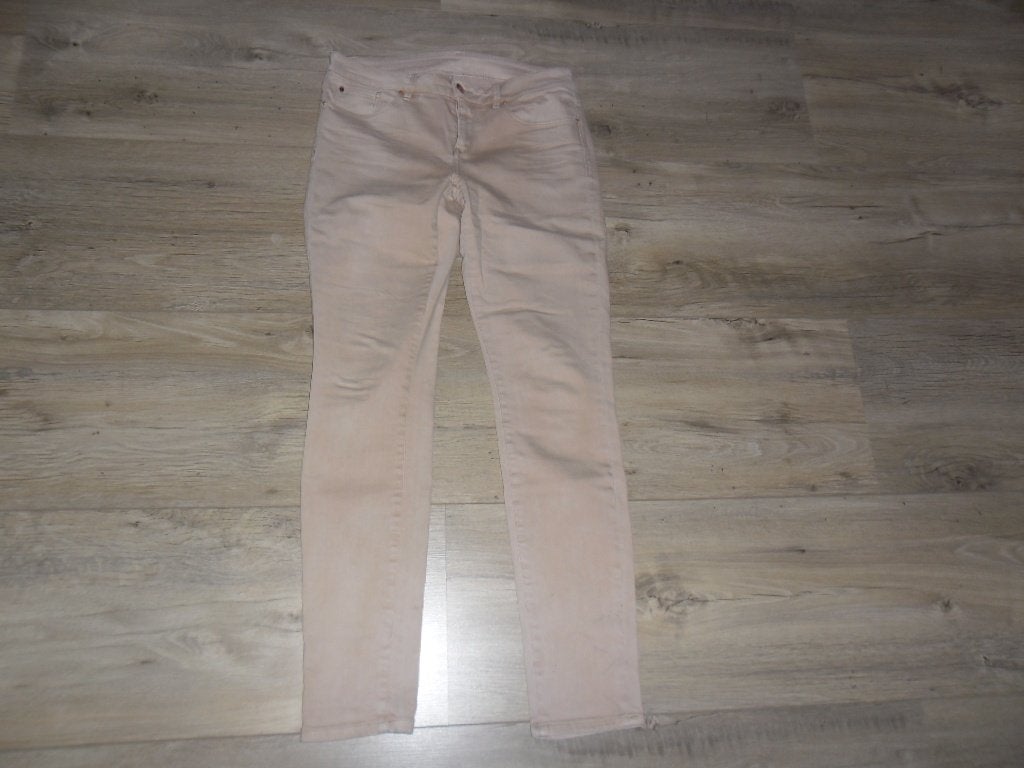 Esprit Beige/Roze Lange Skinny Spijkerbroek Maat 29/32, Maat 38/40 (M), Beige, Ophalen of Verzenden, Zo goed als nieuw