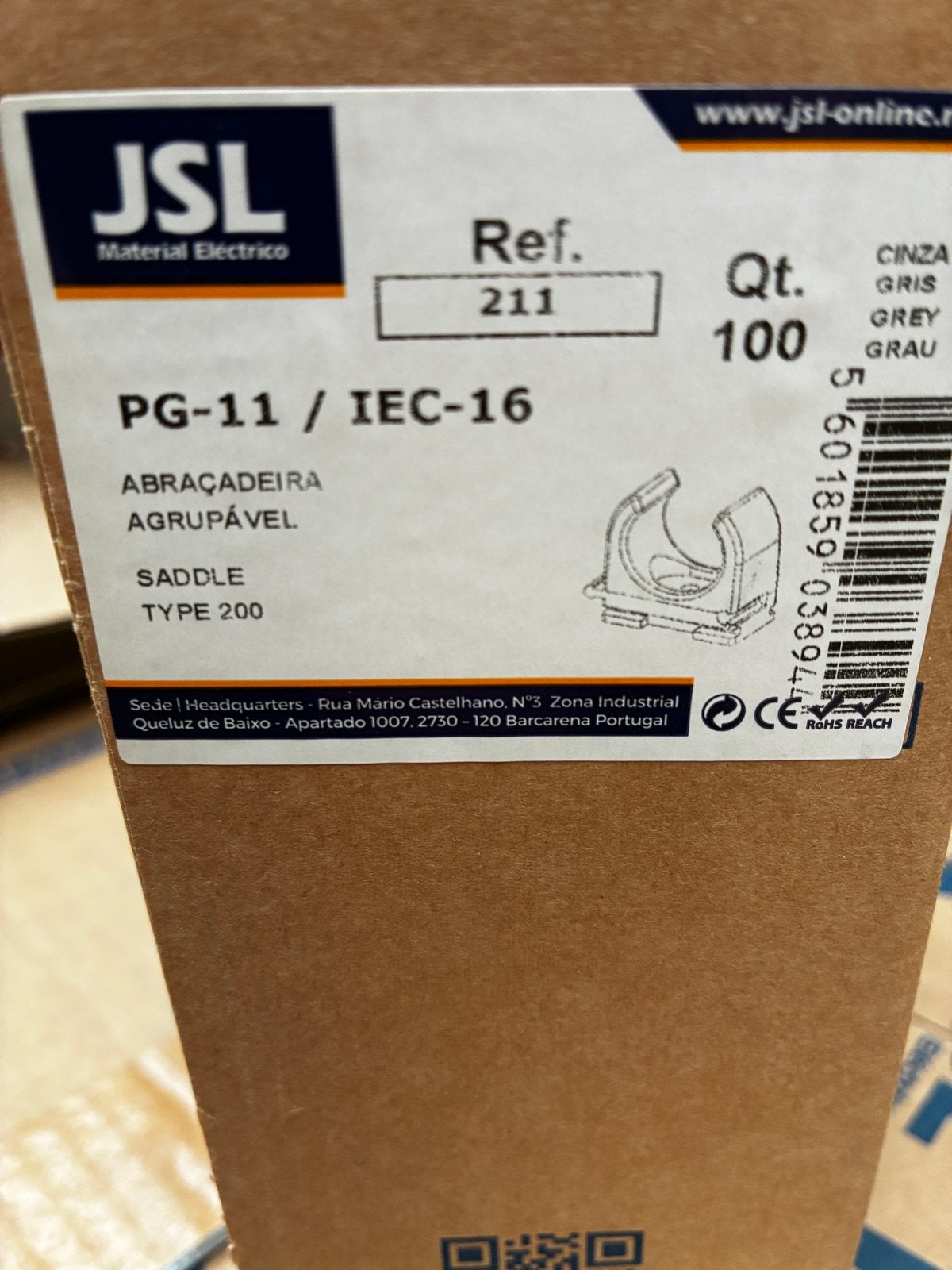 Volle doos JSL Kabelzadels PG-11/IEC-16 (16mm)- Grijs, Doe-het-zelf en Verbouw, Elektra en Kabels, Ophalen of Verzenden, Nieuw