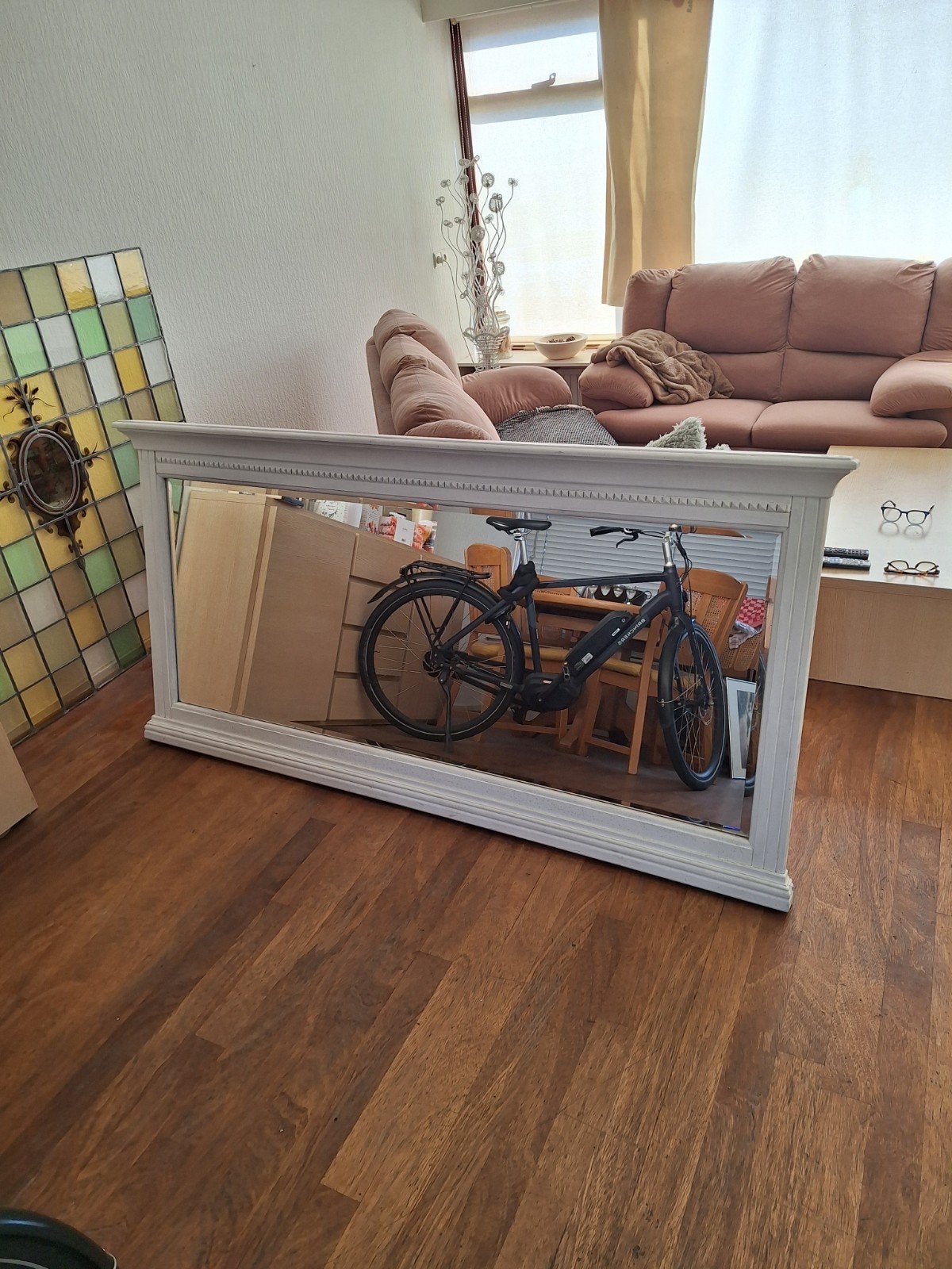 te koop spiegel, Ophalen, Zo goed als nieuw, Rechthoekig, Minder dan 100 cm