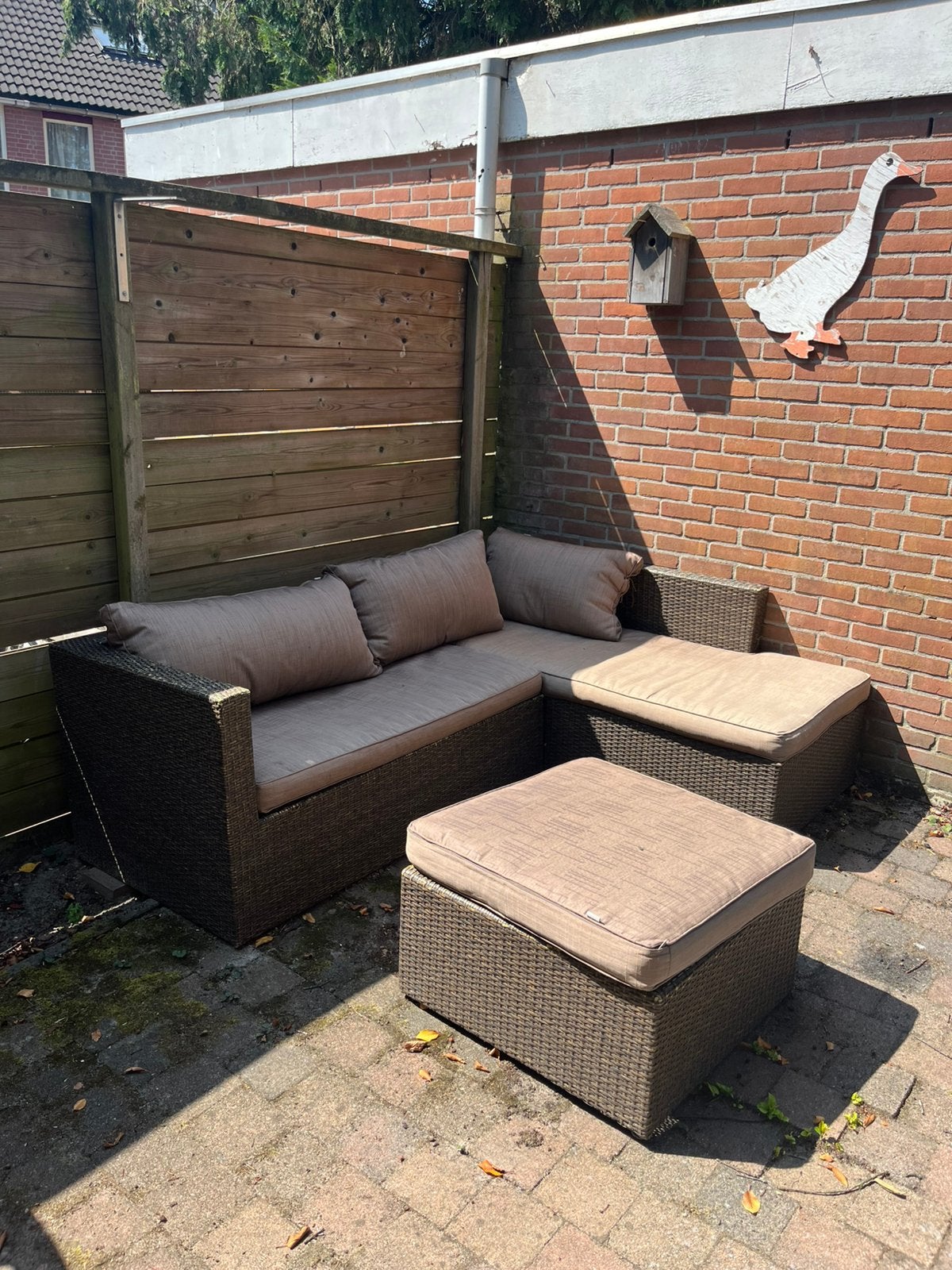 Loungeset - gratis af te halen!, Ophalen, Kunststof, Gebruikt, 3 zitplaatsen