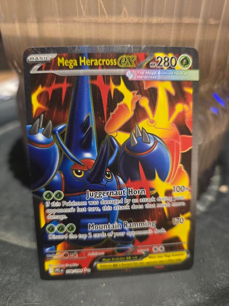 Mega Heracross EX 108/108 Pokémon kaart, Ophalen of Verzenden