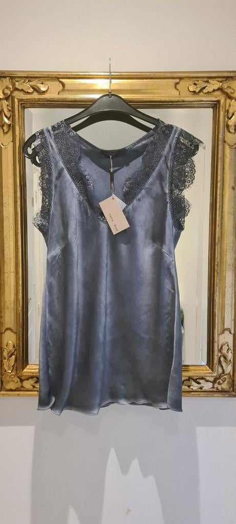 Nieuwe top topje Costa Mani blauw grijsblauw S / M, Kleding | Dames, Costa Mani, Ophalen of Verzenden, Nieuw, Maat 38/40 (M)