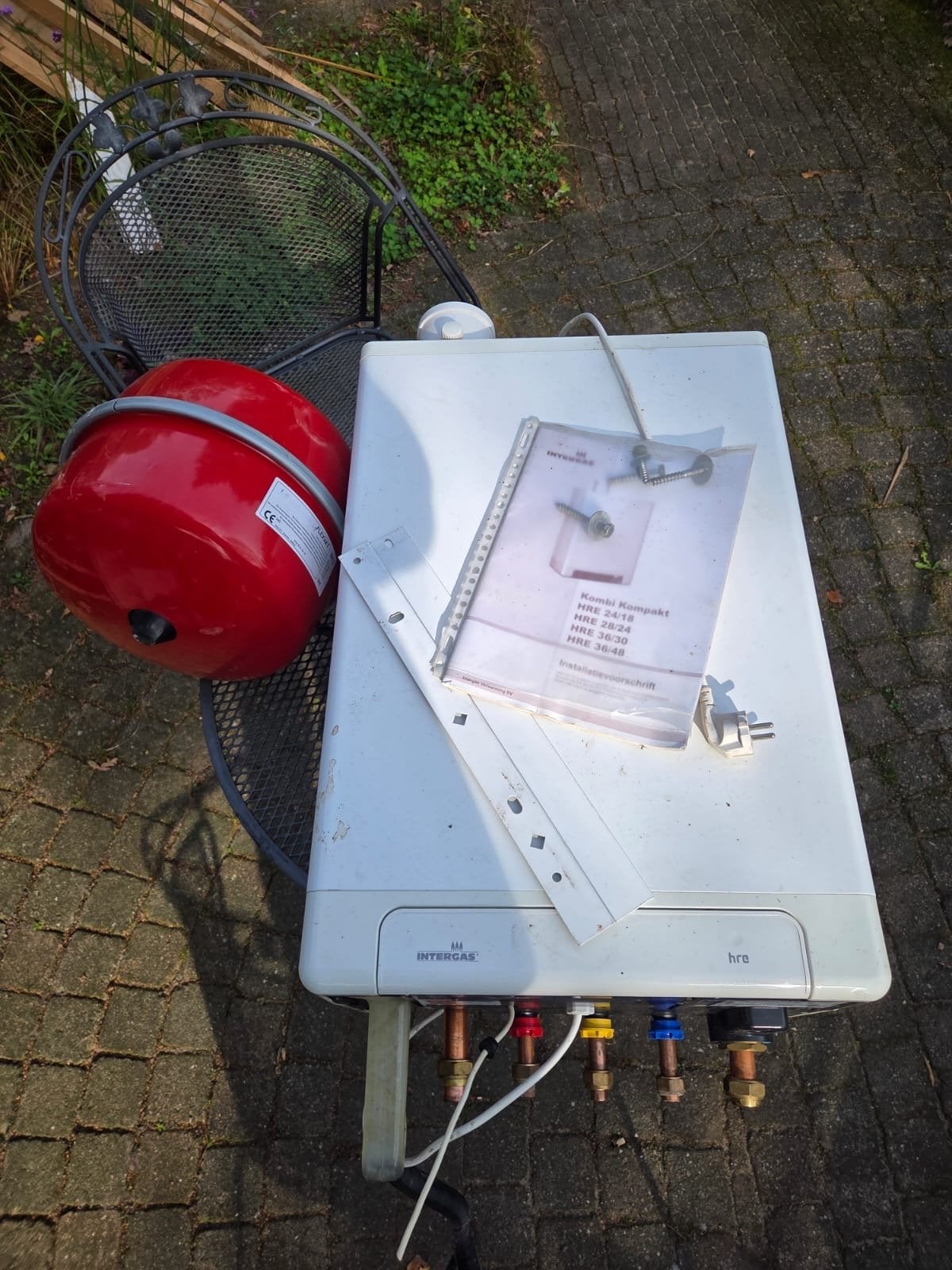 Intergas Kompakt HRE CV-ketel met expansievat, Ophalen, Gebruikt, Hoog rendement (Hr), Cv-ketel of Combi-ketel