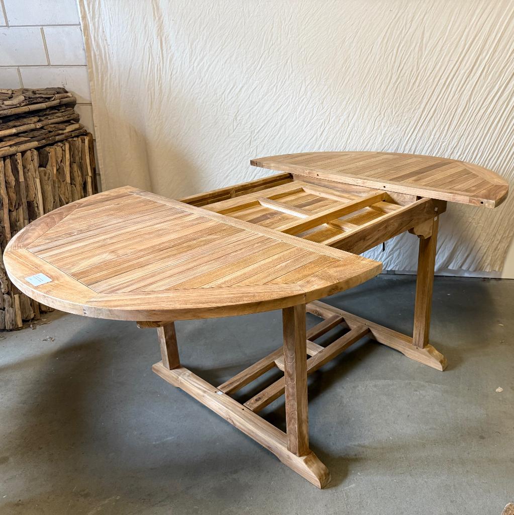 Tuintafel – uitschuifbaar - massief teakhout - TTM Wonen, Tuin en Terras, Tuintafels, TTM Wonen, Meubels – (Perzische) Tapijten en Woonaccessoires