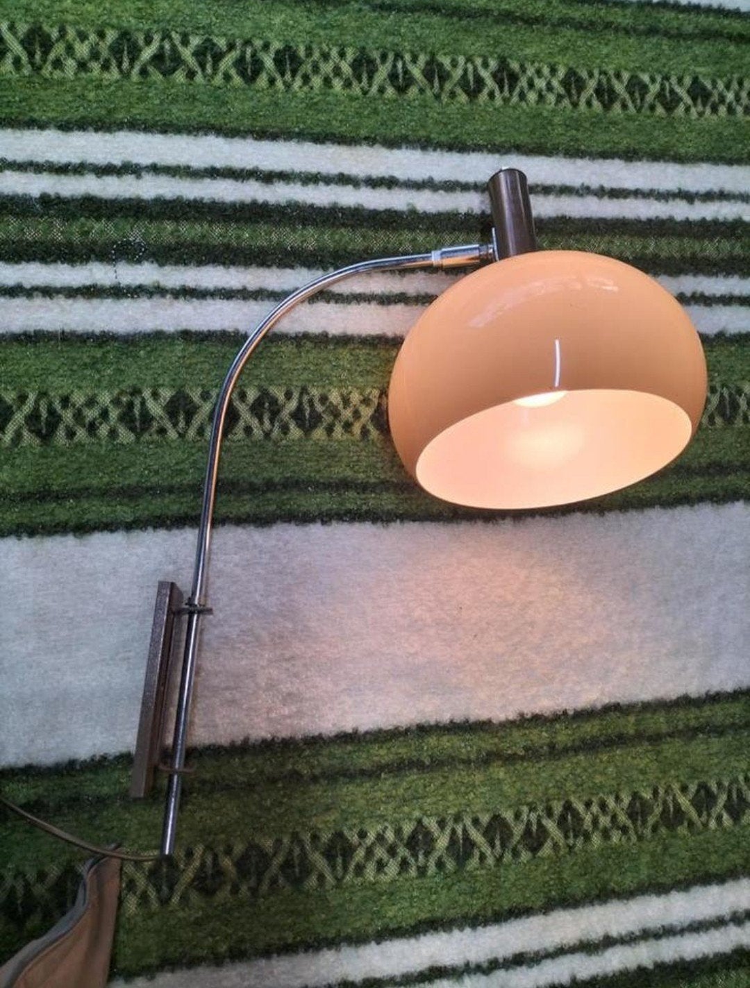 Vintage wandlamp booglamp bruine kap Dijkstra, Gebruikt, Onbekend, Onbekend, Onbekend