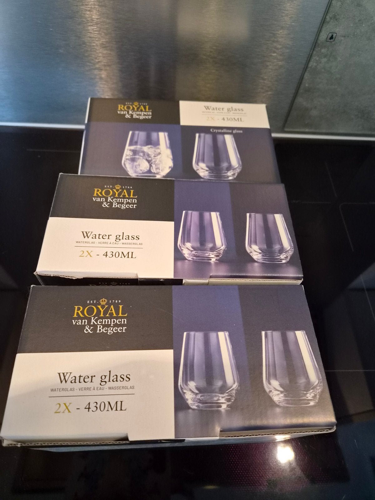 Royal van Kempen & Begeer waterglazen (3x 2 stuks), Ophalen, Nieuw, Overige merken, Glas