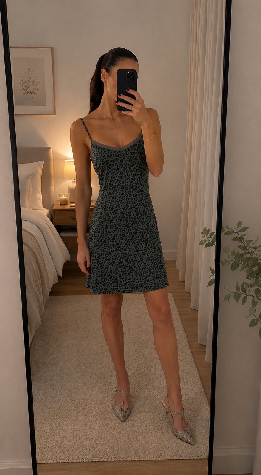 Panter slipdress van de HEMA maat M, Ophalen of Verzenden, Groen, Nachtkleding