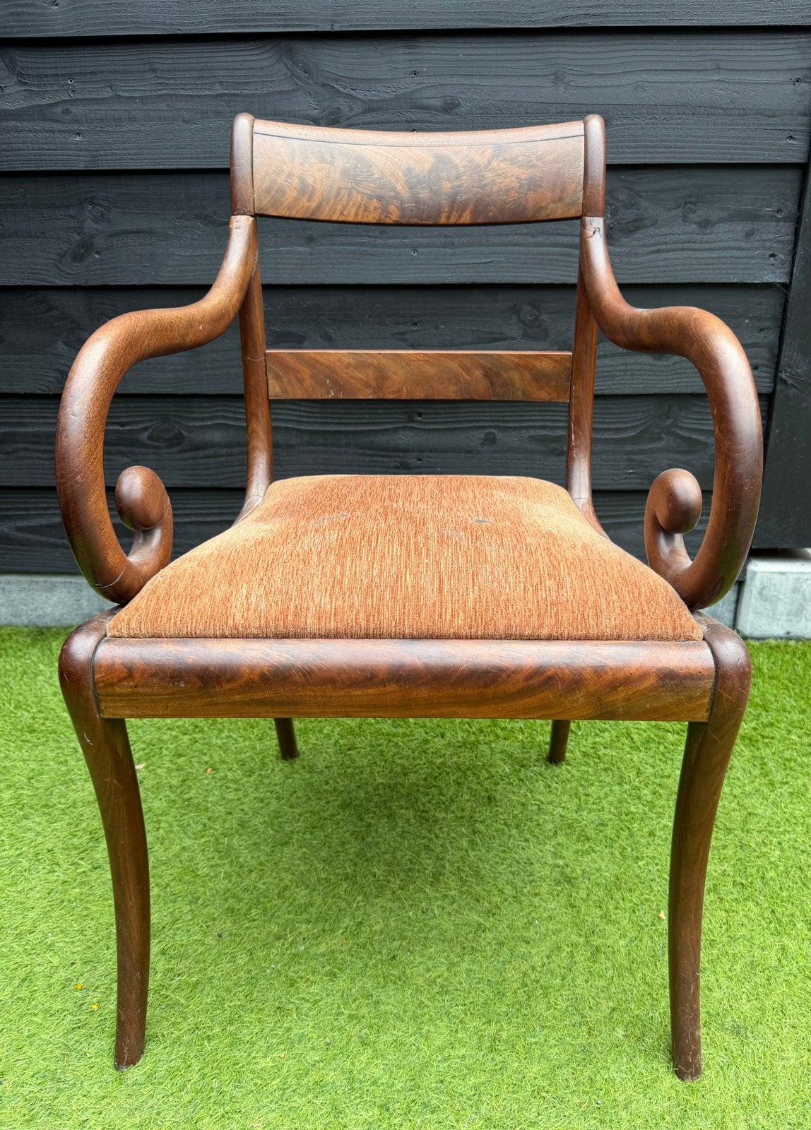Antieke Biedermeier bureaustoel, Antiek en Kunst, Ophalen