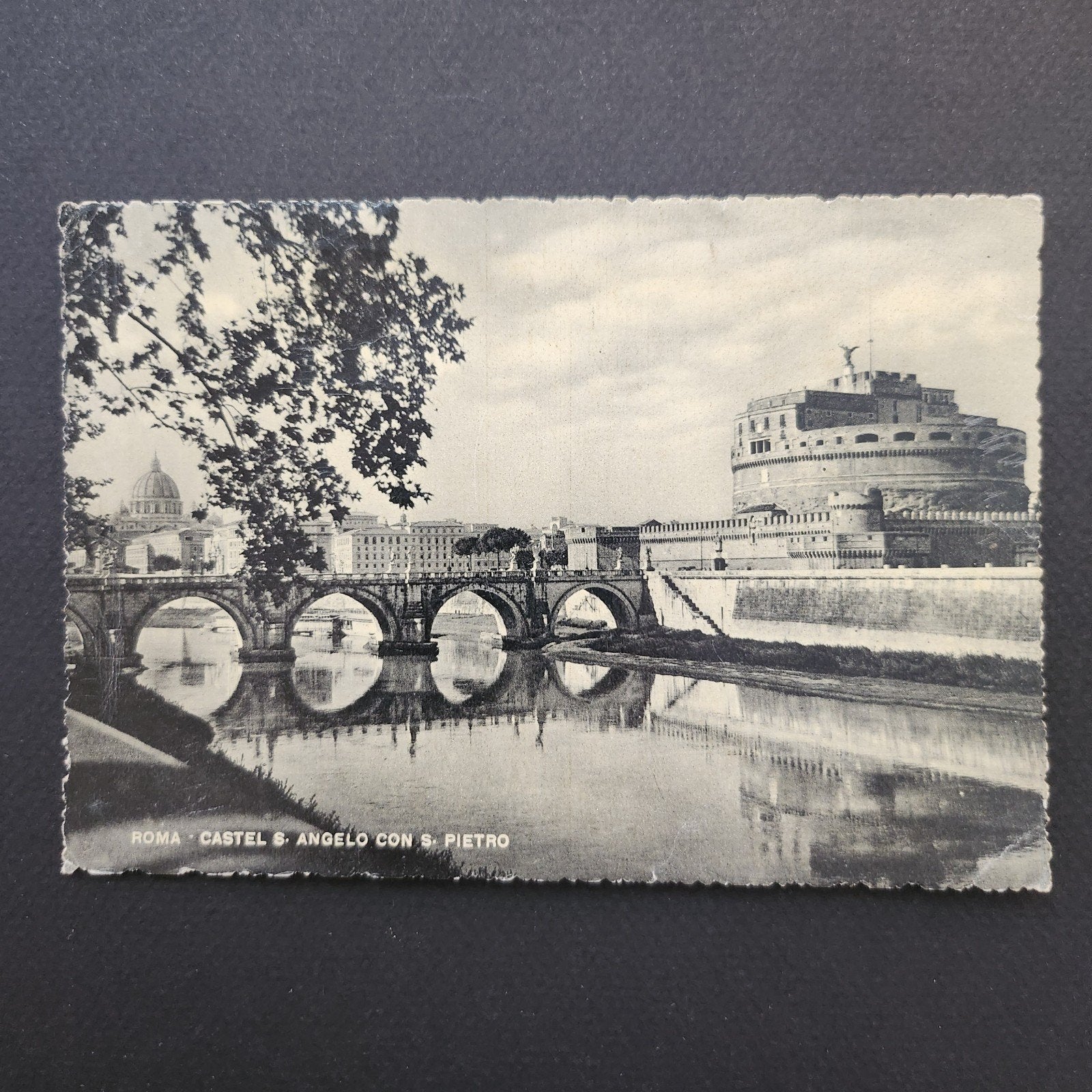 Oude Ansichtkaart Rome: Engelenburcht en Engelenbrug (1950), Verzamelen, Ansichtkaarten | Buitenland, Verzenden