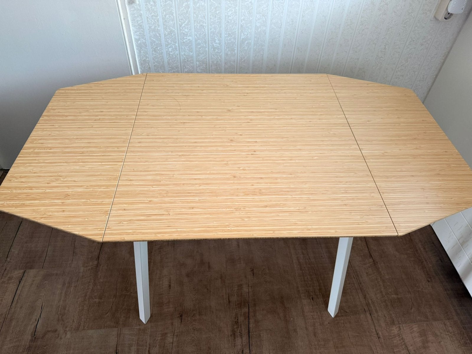 IKEA PS 2012 klaptafel bamboe/wit – uitklapbare eettafel, Huis en Inrichting, Tafels | Eettafels, Ophalen, Overige materialen