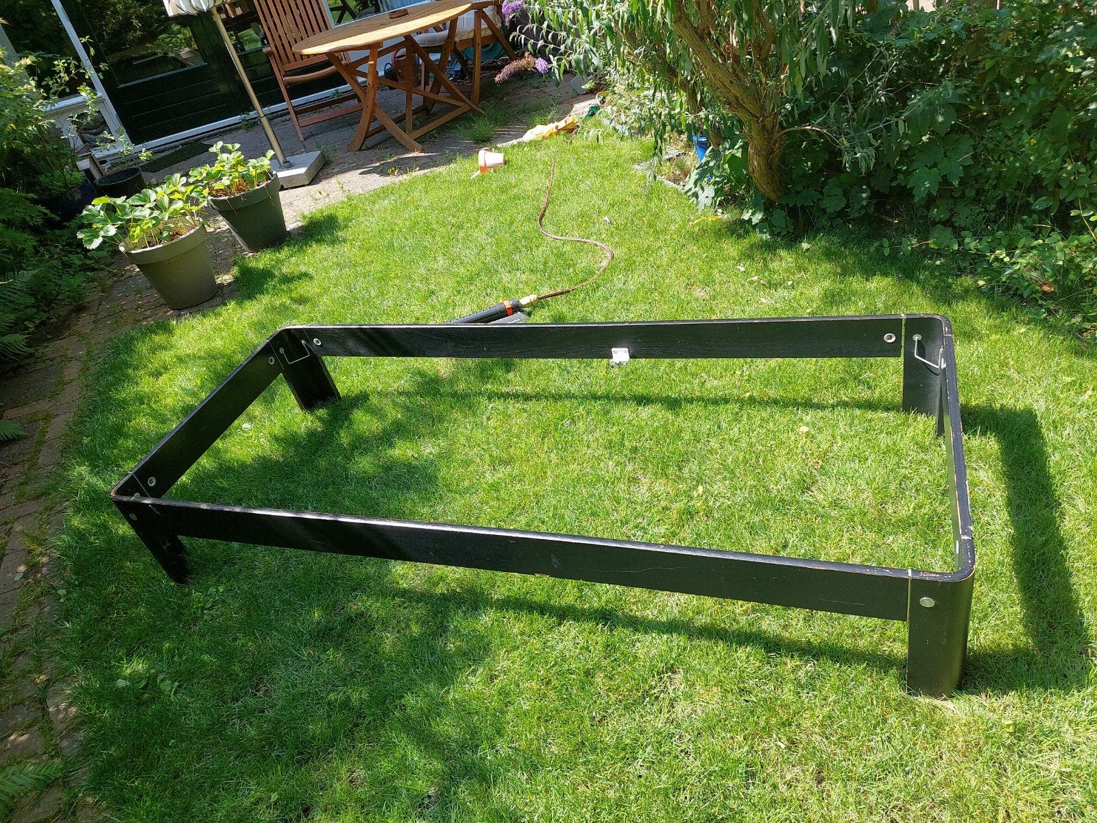 Auping auronde 1 persoons bed frame zwart 35 cm hoog, Huis en Inrichting, Slaapkamer | Bedden, Ophalen, Gebruikt, Zwart, Tweepersoons
