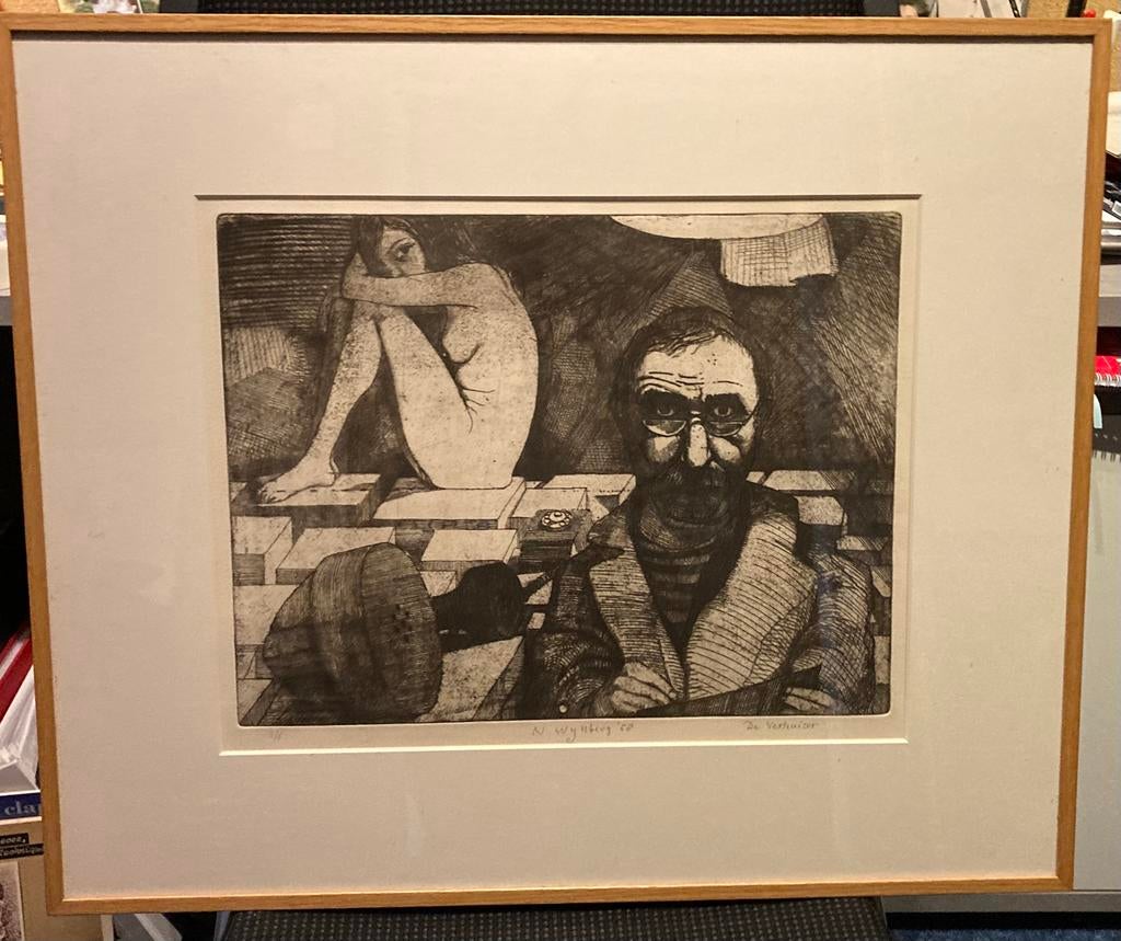 Litho van Nico Wijnberg "De Verhuizer' 1968, Antiek en Kunst, Kunst | Litho's en Zeefdrukken, Ophalen
