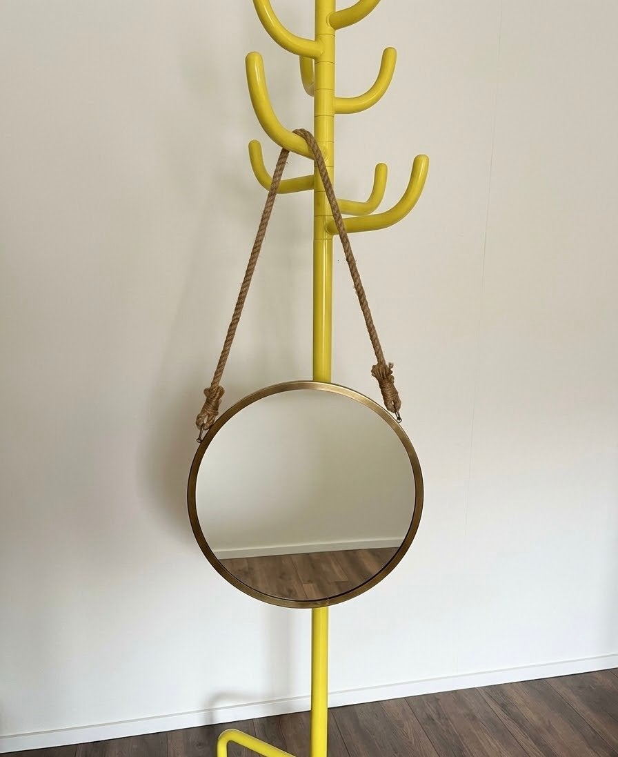 Ronde gouden spiegel, Ophalen, Rond, Zo goed als nieuw, Minder dan 100 cm