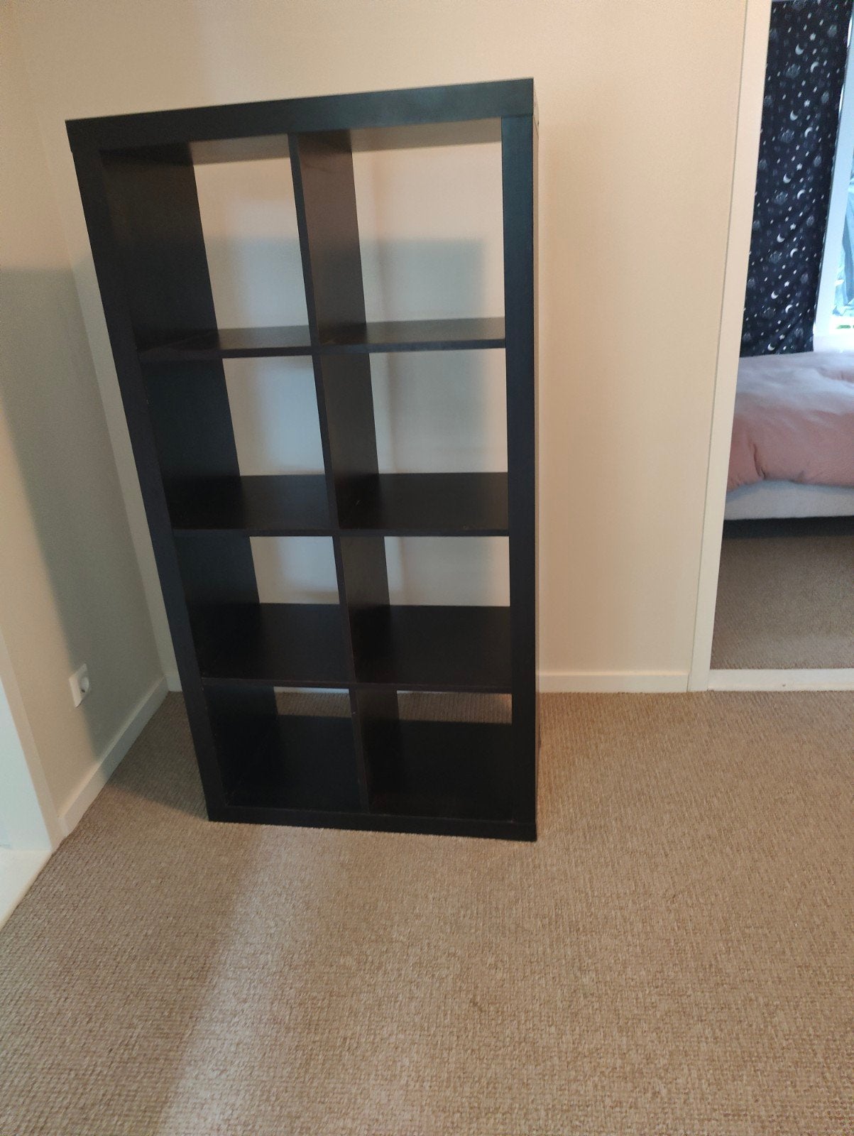 IKEA Kallax 2x4 vakkenkast zwart- Gebruikt maar functioneel, Ophalen of Verzenden, Gebruikt