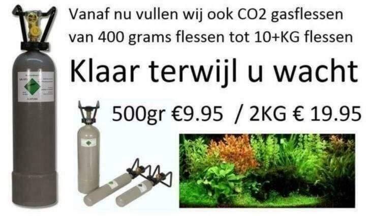 co2 complete set, hervulbare co2flessen, en gratis advies!, Dieren en Toebehoren, Vissen | Aquaria en Toebehoren, Ophalen of Verzenden
