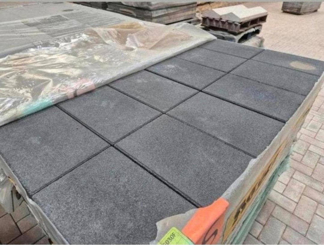 14m Terrastegel oprittegels 20x30x6 antraciet geocolor s-par, Ophalen, Nieuw, 10 m² of meer, Beton